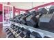 Well-equipped weight room featuring a variety of dumbbells at 8984 Silver Pl, Kissimmee, FL 34747