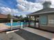 Community pool with a cabana and accessible entrance for residents at 2528 Chatham Cir, Kissimmee, FL 34746