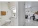 Clean and modern half bathroom with white vanity and tile floor at 2430 Berkshire Ct, Kissimmee, FL 34746