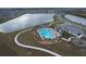 Aerial view of community pool and surrounding area at 420 Watusi Way, St Cloud, FL 34772