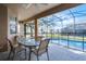 Relaxing screened-in patio overlooking the pool at 673 Copeland Dr, Haines City, FL 33844