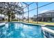 Relaxing pool with screened enclosure and spacious backyard at 673 Copeland Dr, Haines City, FL 33844