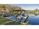 Private boat dock with covered seating and ample space at 1465 Riviera Dr, Kissimmee, FL 34744