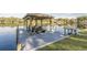 Covered boat lift on private dock, waterfront property at 1465 Riviera Dr, Kissimmee, FL 34744
