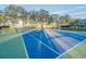 Well-maintained tennis court with blue surface and green surrounding at 1465 Riviera Dr, Kissimmee, FL 34744