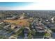Aerial view of a residential neighborhood with houses and green spaces at 4191 Oaktree Drive, Davenport, FL 33837