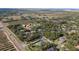 Aerial view showing a house's location in a neighborhood near a lake and citrus groves at 2828 Sequoyah Dr, Haines City, FL 33844