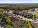 Aerial view of townhome community near a pond and lush greenery at 8121 Roseville Blvd, Davenport, FL 33896