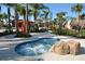 Relaxing hot tub surrounded by lush landscaping at 4626 Terrasonesta Dr, Davenport, FL 33837