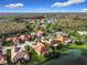 Aerial view of a community with houses, lake, and lush green landscape at 542 Viterra Ct, Kissimmee, FL 34759