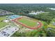 Aerial view of a school sports complex with track and field at 625 Legacy Park Dr, Casselberry, FL 32707