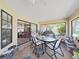 Relaxing screened porch with outdoor dining furniture at 2163 Rainbower Ct, Lakeland, FL 33810