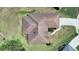 Aerial view showing house layout and landscaping at 2163 Rainbower Ct, Lakeland, FL 33810
