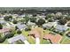 Aerial view of a residential neighborhood, highlighting a single-Gathering home with a large yard at 2163 Rainbower Ct, Lakeland, FL 33810