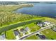 Aerial view showcasing home's waterfront location at 485 Adams View Ln, Auburndale, FL 33823