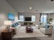 Living room with comfy sofas and a large TV at 1564 Eucalyptus Way, Davenport, FL 33837