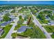 Aerial view of a single-Gathering home with a pool in a residential neighborhood at 7291 Remington Oaks Dr, Lakeland, FL 33810