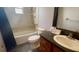 Bathroom with tub, toilet and granite countertop at 13659 Sw 115Th Pl, Dunnellon, FL 34432