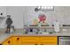 Double kitchen sink with Mickey Mouse decor at 7724 Comrow St, Kissimmee, FL 34747