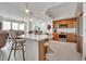 Modern kitchen with an island, stainless steel appliances, and marble countertops at 231 Riverside Dr # 709, Daytona Beach, FL 32117