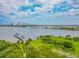 Aerial view showcasing waterfront property and nearby bridge at 231 Riverside Dr # 709, Daytona Beach, FL 32117
