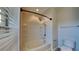 Bathroom with shower/tub combo and tile floor at 2217 Betsy Ross Ln # A, St Cloud, FL 34769