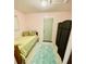 Small bedroom with twin bed and decorative room divider at 535 Minnow Ct, Kenansville, FL 34739