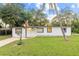 Ranch-style home with white exterior, black trim, and a green lawn at 2800 S Park Ave, Sanford, FL 32773