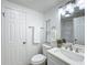 Clean bathroom with updated vanity and shower at 1622 Tally Ho Dr, Lakeland, FL 33810