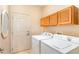 Laundry room with washer, dryer, and cabinets at 15695 Sw 13Th Cir, Ocala, FL 34473