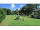 Spacious backyard with lush green grass and a yucca plant at 3225 Oakland N Rd, Lakeland, FL 33801