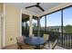 Screened balcony with table and chairs for outdoor dining at 3050 Pirates Retreat Ct # 502, Kissimmee, FL 34747