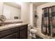 Bathroom with bathtub, shower, and updated vanity at 6048 Forest Ridge Ln, Winter Haven, FL 33881