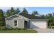 Single-story home with gray siding, white trim, and a two-car garage at 2450 Mckinley Dr, Lake Wales, FL 33859