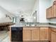 Kitchen features a double sink, dishwasher, and view of the living room at 5411 Great Egret Dr, Leesburg, FL 34748