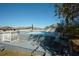 Circular pool with surrounding deck and seating at 612 Chicago Way, Dundee, FL 33838