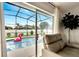 View of refreshing pool from inside the house at 254 Glasgow Ct, Davenport, FL 33897