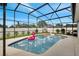 Relaxing screened pool with inflatable floats at 254 Glasgow Ct, Davenport, FL 33897