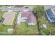 Aerial view showing house, backyard, and shed at 910 N Lincoln Ave, Lakeland, FL 33815