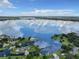 Lakefront property with lush landscape and reflection at 2002 Amesbury Dr, Auburndale, FL 33823