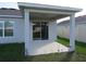 Covered patio with sliding glass doors, extending outdoor living space at 148 Summerlin Loop, Haines City, FL 33844