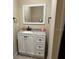 Clean bathroom with a vanity, mirror, and toilet at 3234 Bonnybrook S Dr, Lakeland, FL 33811