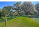 Scenic lakefront view with lush green grass and trees at 6867 Shadowcast Ln, Lakeland, FL 33813