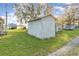 White shed with single door on grassy area at 5342 Cooper Ln, Fort Meade, FL 33841