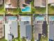 High-angle view of homes with private pools at 2622 Montego Bay Blvd, Kissimmee, FL 34746