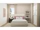 Bright bedroom with a bed, nightstand, and built-in shelving unit at 760 Terrapin Dr, Debary, FL 32713