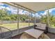 Enjoy the outdoors in this screened porch with seating and backyard view at 3301 Enclave Blvd, Mulberry, FL 33860