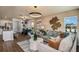 Open floor plan showing kitchen, dining, and living areas at 3848 King Hill Dr, Haines City, FL 33844