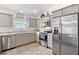 Gray shaker cabinets and granite counters at 930 Horton Ter, The Villages, FL 32163