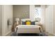 Cozy bedroom with a white bed, butterfly decorations, and a window at 7005 Rosy Sky Ave, Orlando, FL 32829